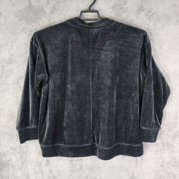 Womens Black Velour Zac & Rachel Pullover Sweatshirt Long Sleeve Size L - Picture 8 of 11